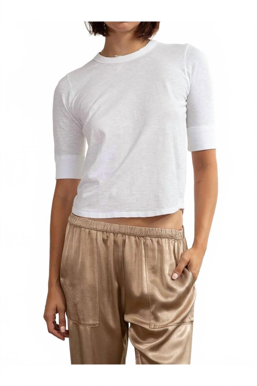 NEW PHARAOH giada slim supima slub tee in white
